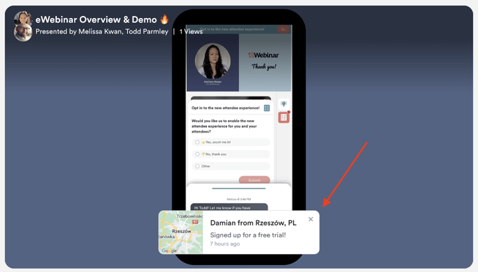 Captura de pantalla de las alertas de conversión