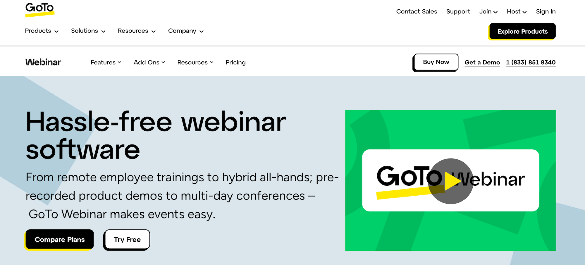 GoTo Webinar homepage: Hassle-free webinar software