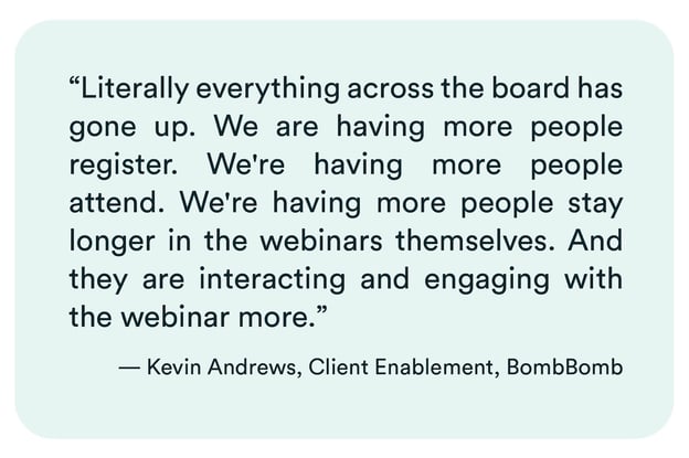 BombBomb testimonial