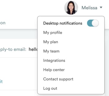 Desktop notification