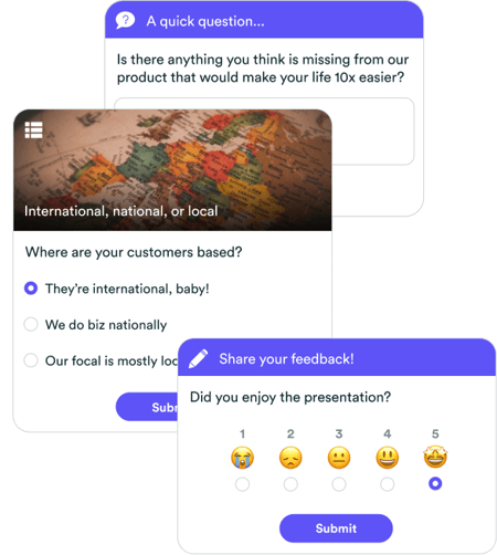 eWebinar interactions: poll, question, and feedback