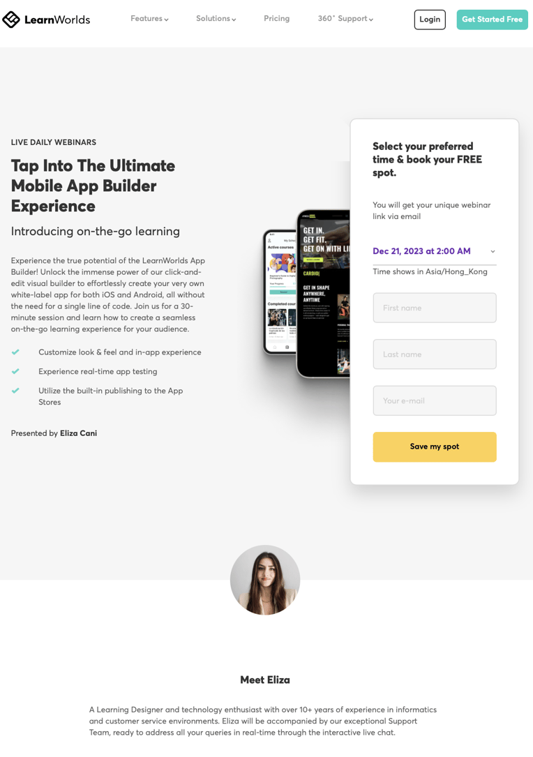 LearnWorlds-webinar-landing-page