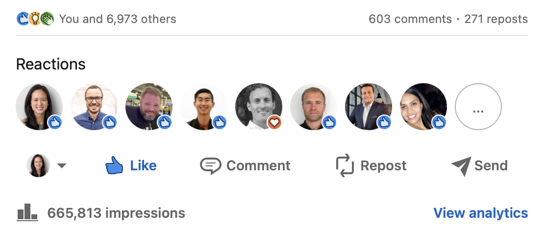 Melissa-LinkedIn-post-impressions