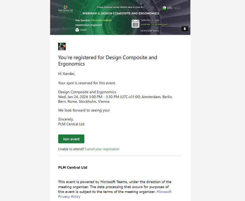 PLM-Central-webinar-confirmation-email