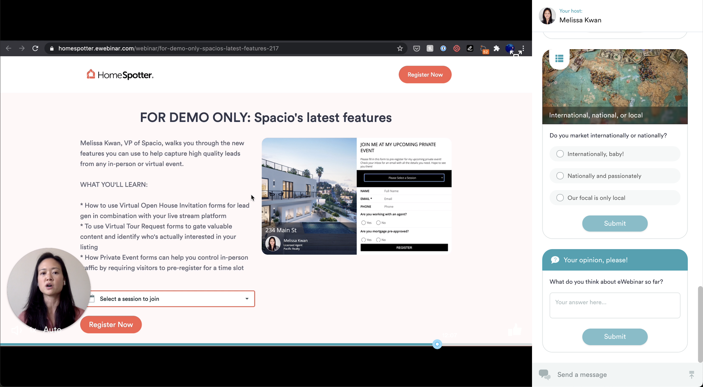 eWebinar presentation room