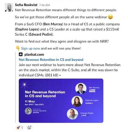 Promoting webinar on LinkedIn