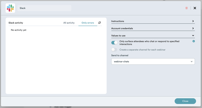 Errores de integración SLACK