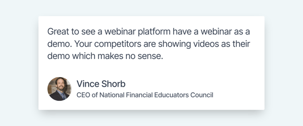 Review by Vince Shorb on eWebinars demo
