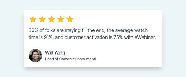 Review by Will Yang on engagement