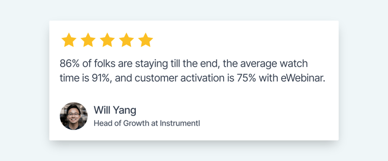 Review by Will Yang on engagement