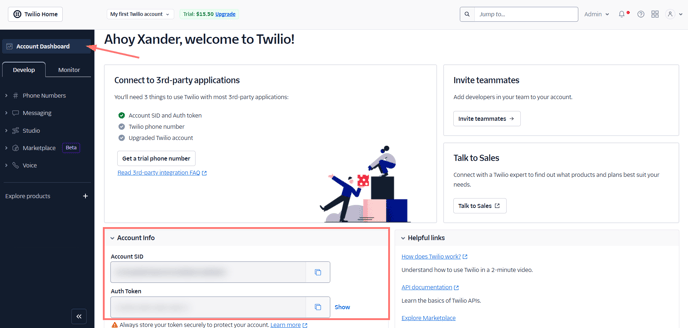 Twilio Account Info