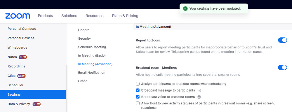 Zoom-breakout-room-settings