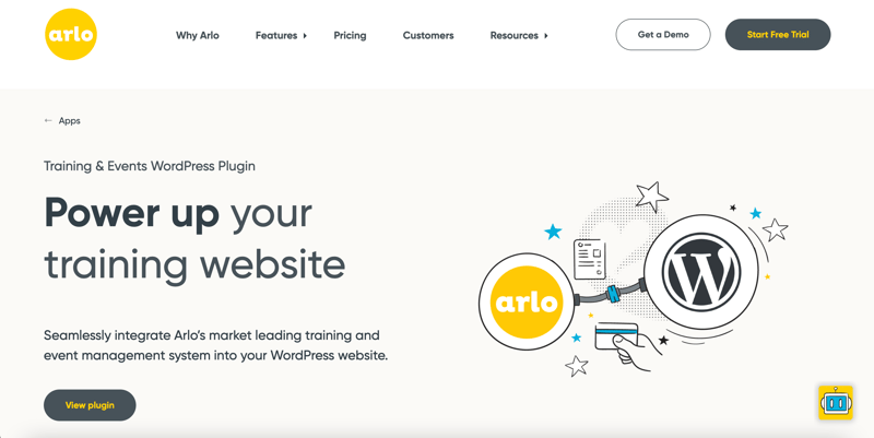 Arlo WordPress plugin webpage