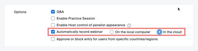 grabar automáticamente en la nube