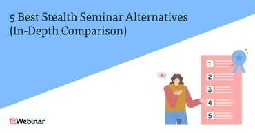 Graphic of woman pointing at a list of 5 options