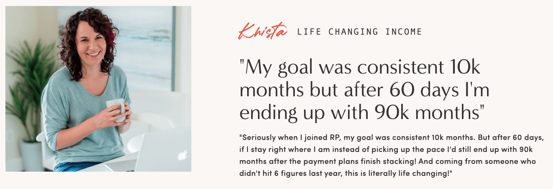 An example of a testimonial