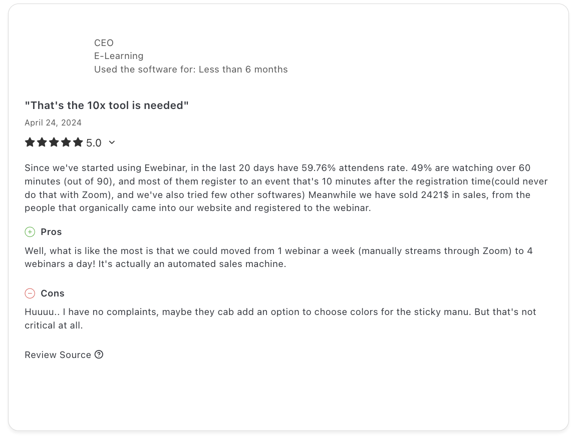 eWebinar Review from E-Learning CEO: Automated sales machine