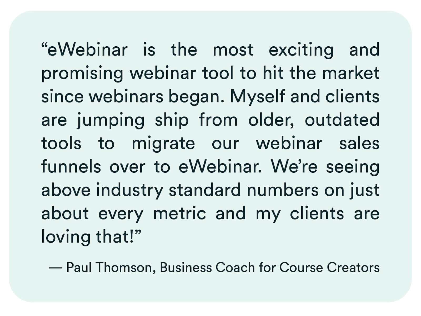 eWebinar review from Paul Thomson [V1]
