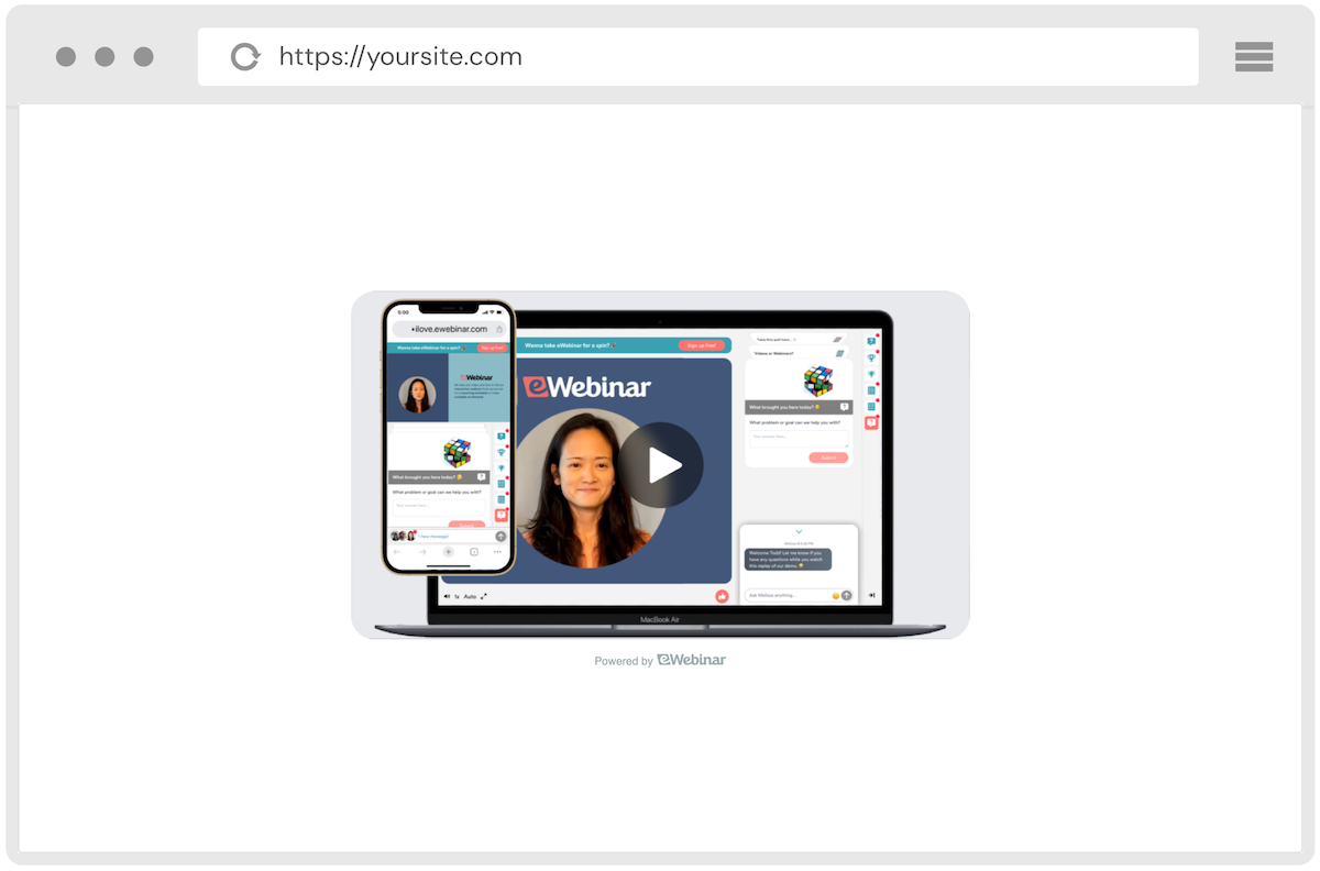 Mode Embedded Player eWebinar Embedded Player | Host Webinars on Your Own Webpage