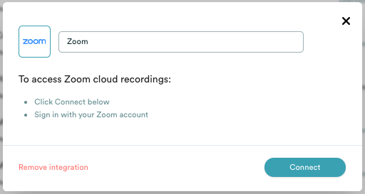 eWebinar integration modal with Zoom