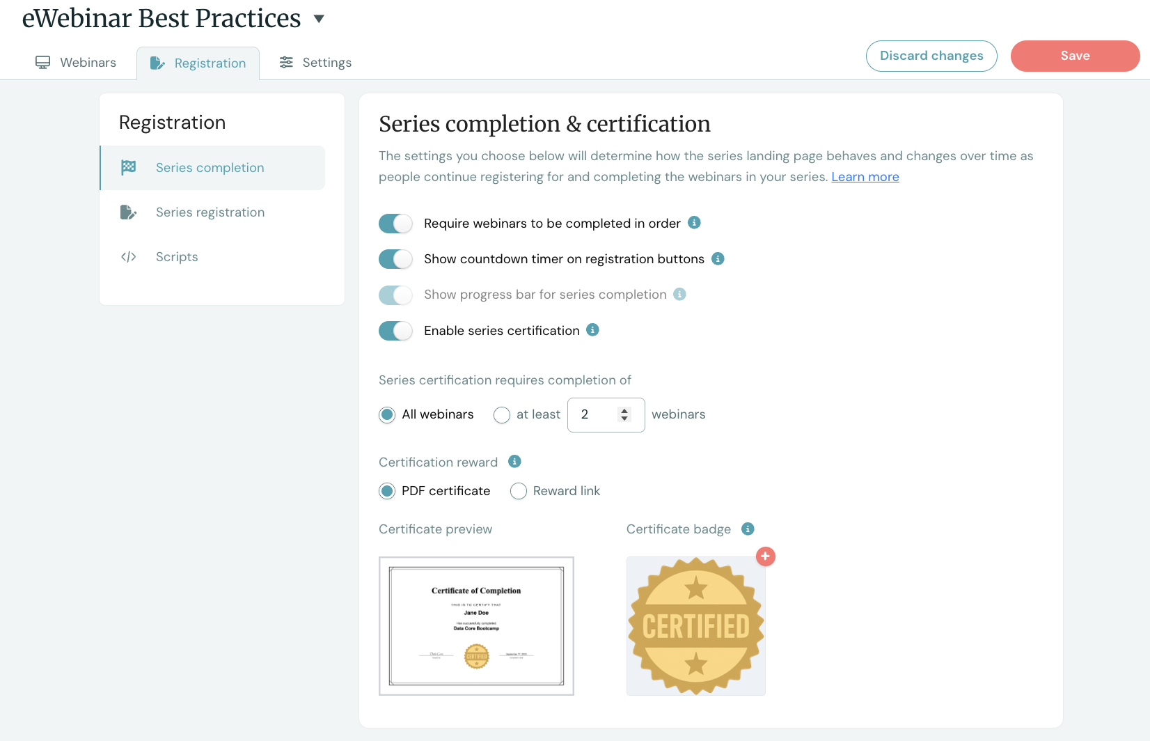 eWebinar Best Practices: Series completion &amp; certification