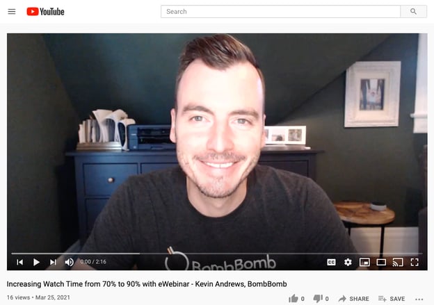 Man giving video testimonial on YouTube