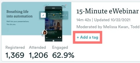 eWebinar sort options + pin live and chat to top