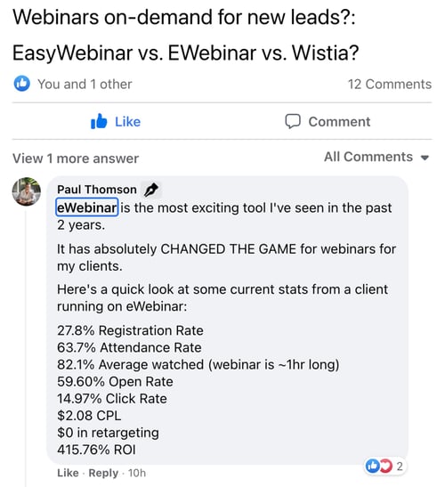 Paul Thomson post on Facebook