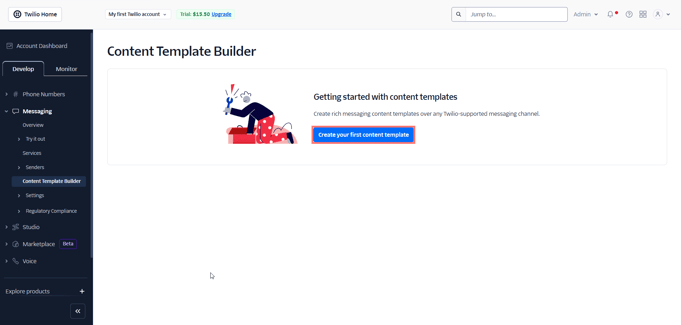 twilio create template