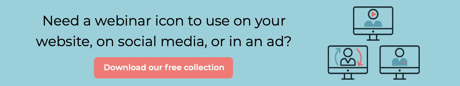 CTA to download free webinar icons
