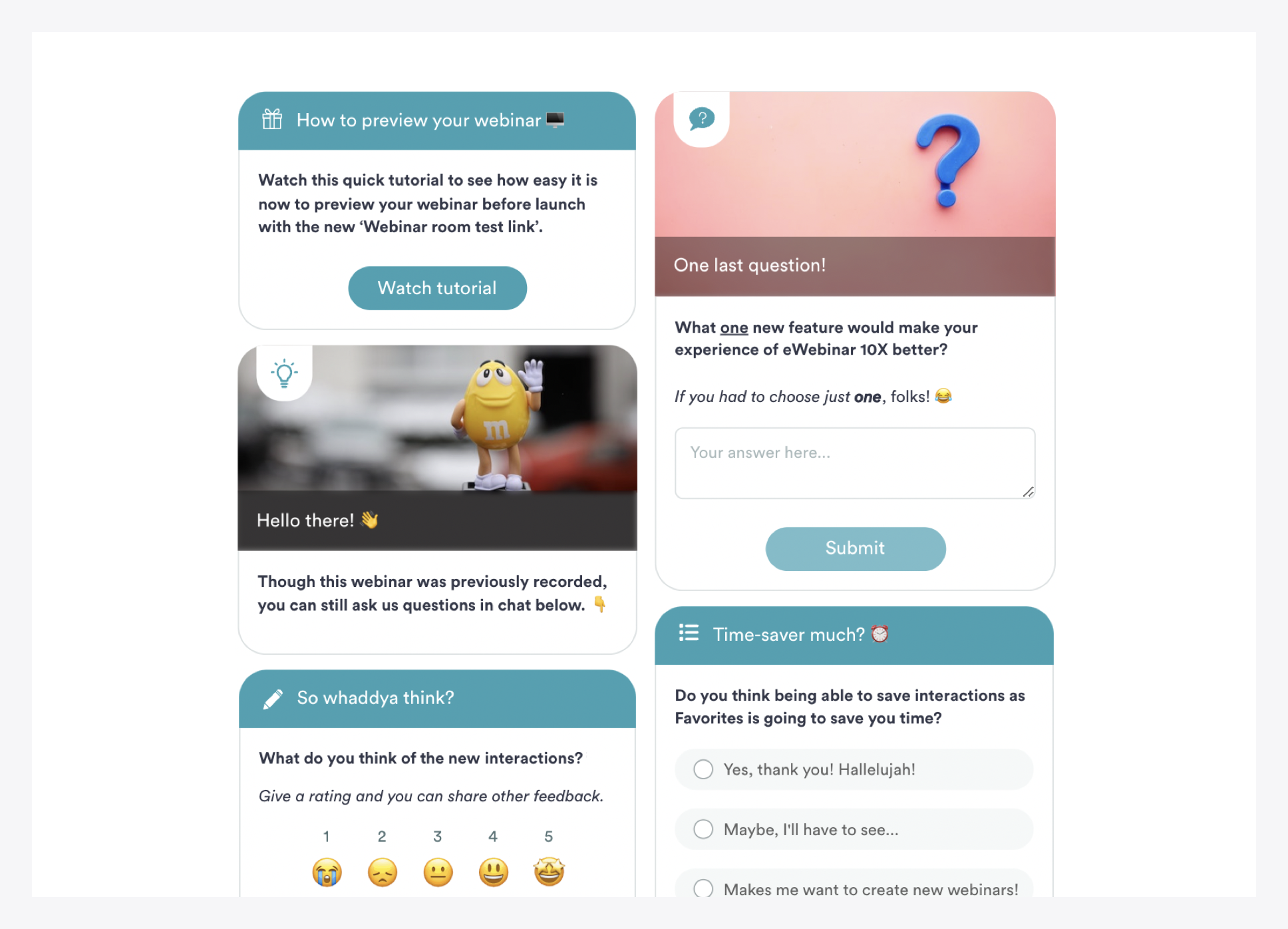 product release workshop interactions