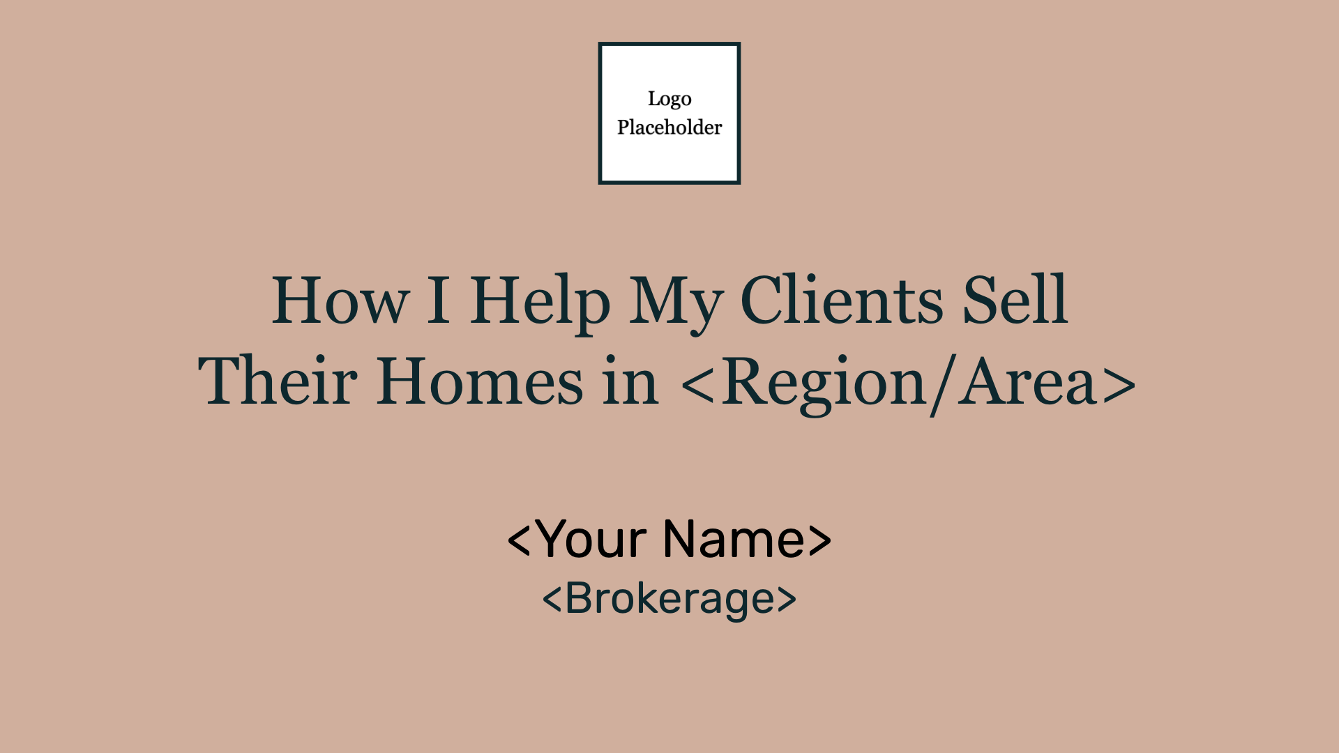 Slide deck template title slide